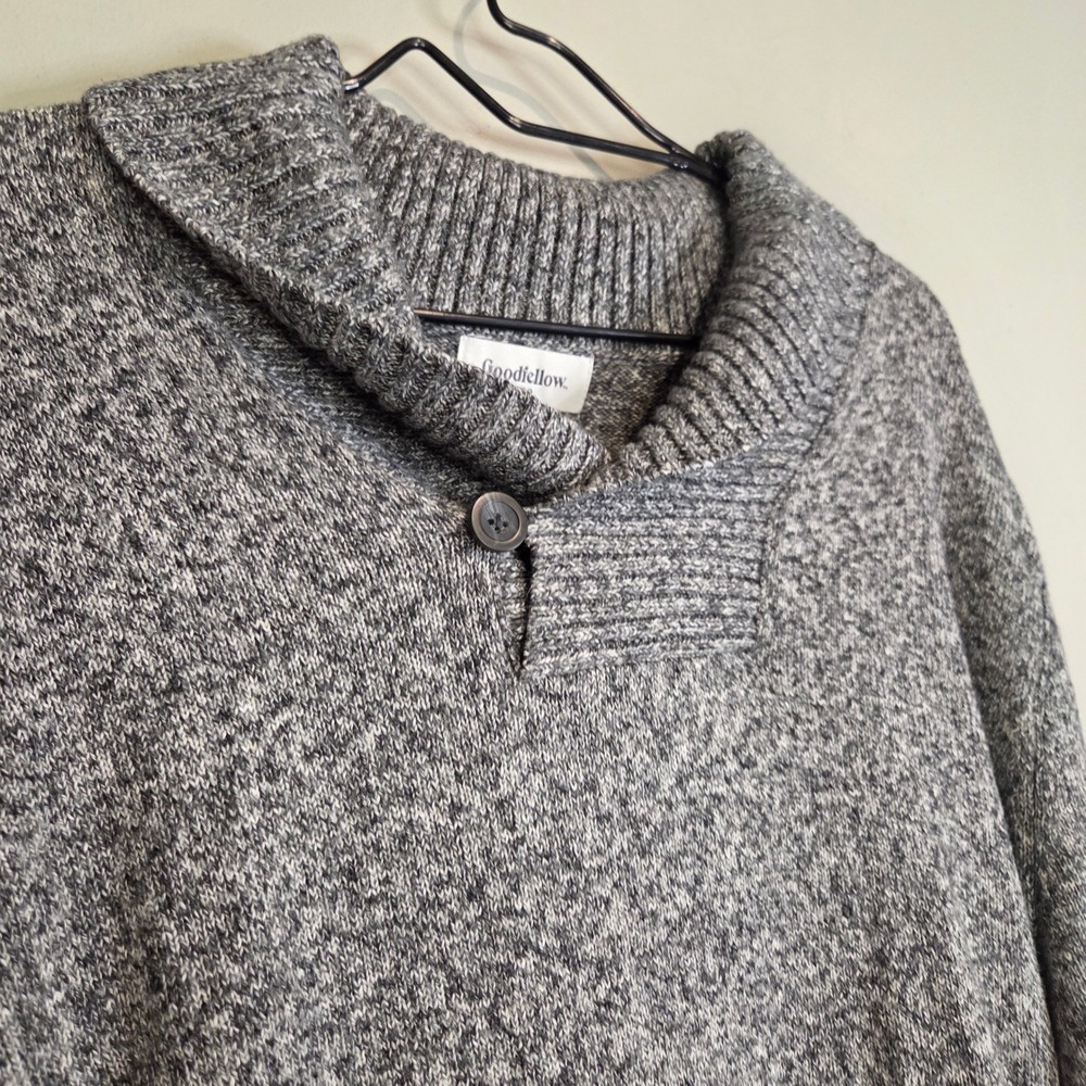 Goodfellow &‎ Co Mens Large Gray Marled Knit Crewneck Sweater Pullover LS